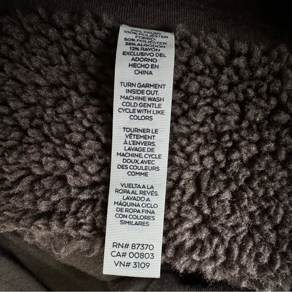 ALO YOGA Foxy Sherpa Jacket Brown Size M - Picture 10 of 16